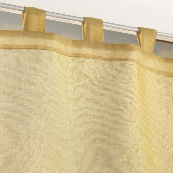 Завеси в комплект от 2 бр. в жълт и бял цвят 60x90 cm Duetto – douceur d'intérieur-image-1