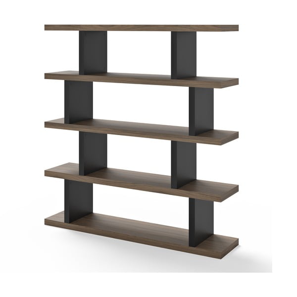 Кафяво-черен шкаф за книги от орех 163x172 cm Step - TemaHome-image-2