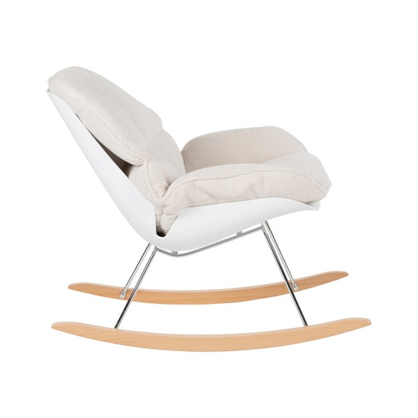 Кремаво люлеещо се кресло от букле Rocky – White Label-image-3