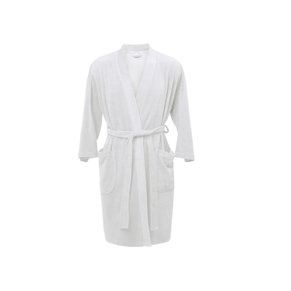 Бял унисекс халат за баня с високо съдържание на памук , размер S/M - Södahl