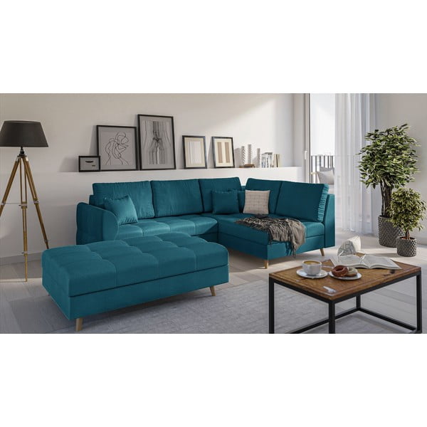 Тюркоазено столче за крака Ariella - Ropez-image-2