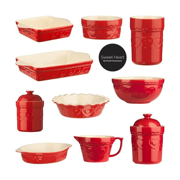 Буркан от червен фаянс , 1,5 л Sweet Heart - Premier Housewares-image-1