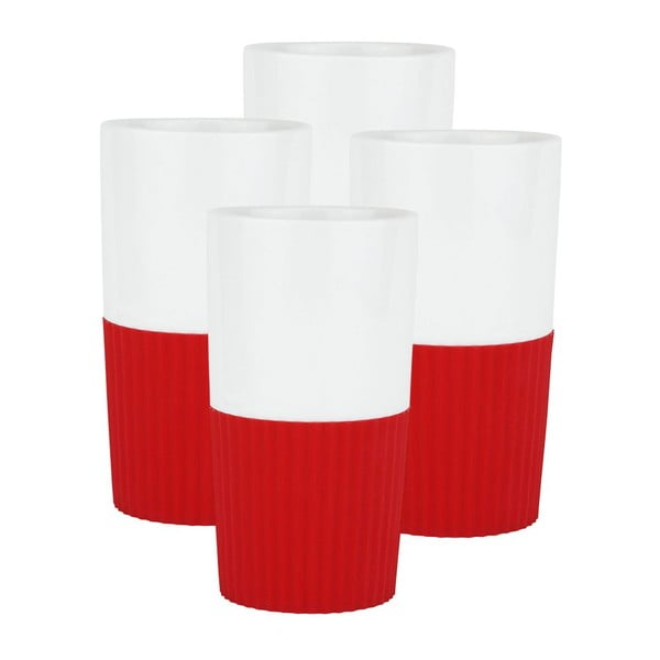 Комплект от 4 порцеланови чаши Confetti Red - Zone