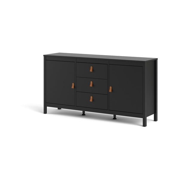 Черен нисък скрин 152x80 cm Madrid – Tvilum-image-4