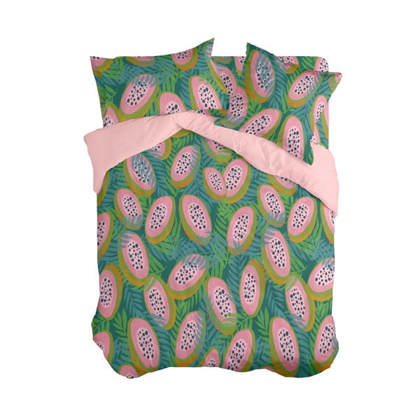 Зелено-розова завивка за двойно легло 200x200 cm Papaya - Aware