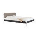 Черно стоманено двойно легло 160x200 cm тапицирано с включена подматрачна рамка Eton Basic – noo.ma