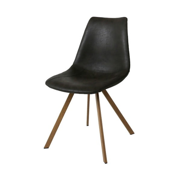 Черен трапезен стол с кафяви крака Zobel - Canett