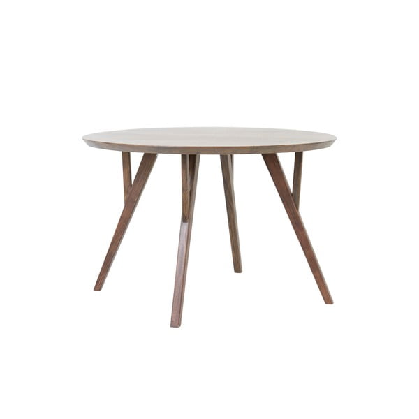 Кафява кръгла трапезна маса с акациев плот ø 120 cm Quenza – Light & Living