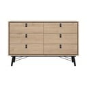 Нисък скрин с дъбов декор в естествен цвят 153x95 cm Ry - Tvilum