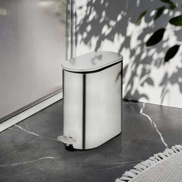 Кошче за боклук с педал от неръждаема стомана в матово сребрист цвят 5 l Collungo – Wenko-image-1