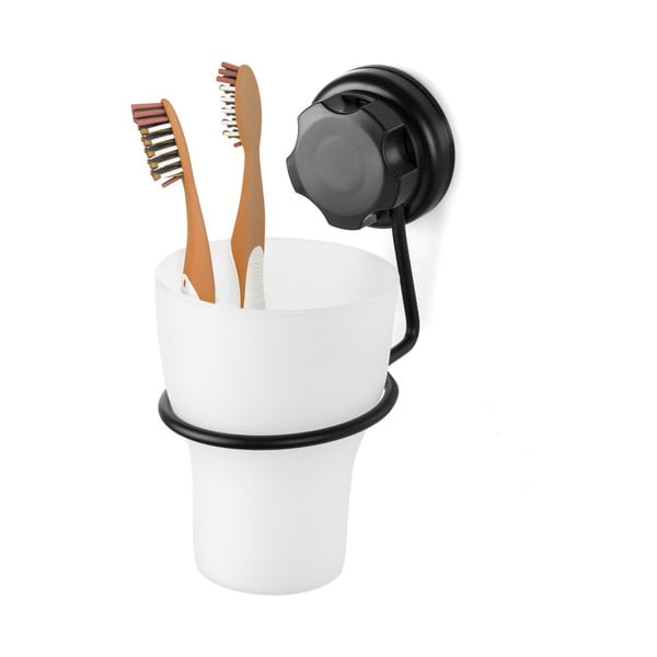 Черна самозадържаща се метална чаша за четки за зъби Bestlock Black - Compactor-image-4