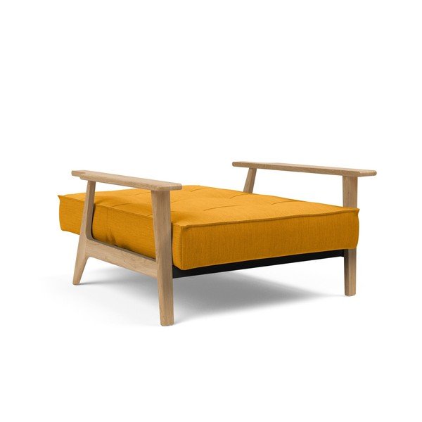 Оранжев сгъваем фотьойл с дървени подлакътници Splitback - Innovation-image-2