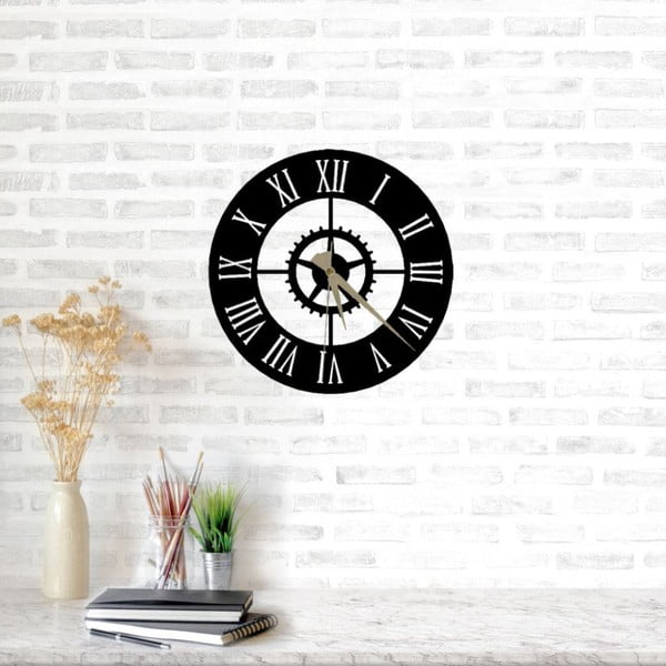 Черен стенен часовник Arbat Clock, ⌀ 49 cm - Unknown