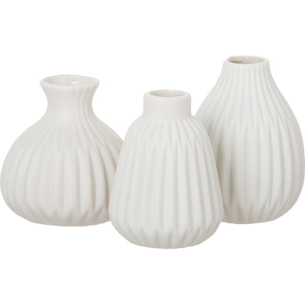 Комплект от 3 бели порцеланови вази Palo - Westwing Collection
