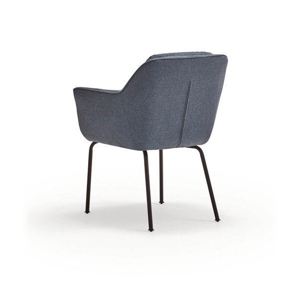 Син тапициран трапезен стол с подлакътници Sadira – Teulat-image-4