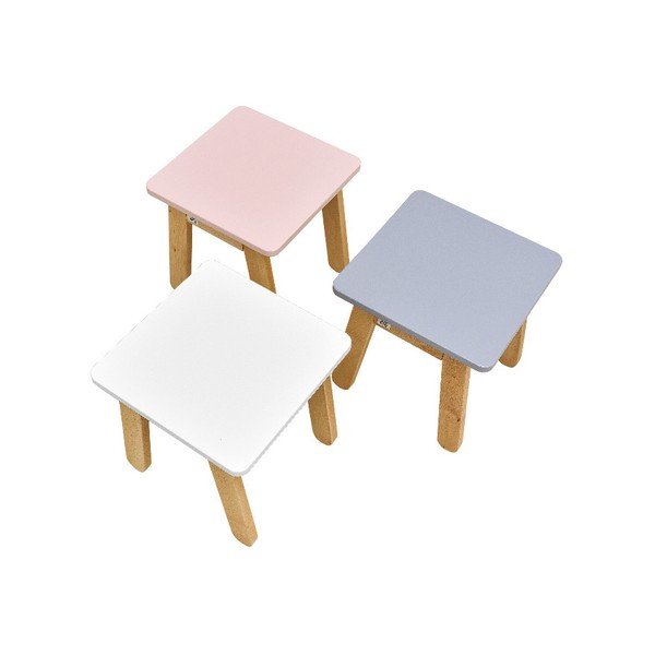 Сива детска табуретка Woody - BELLAMY-image-4