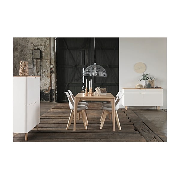 Нисък скрин, изработен от дървесина от бял дъб Amalfi - Unique Furniture-image-1