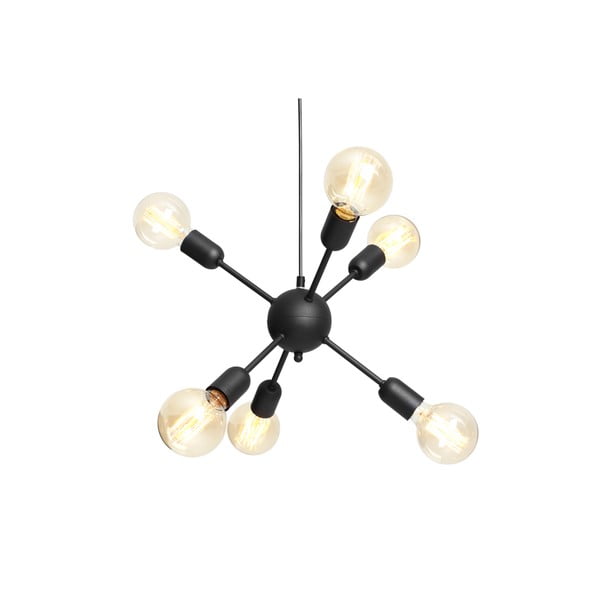 Черна висяща лампа за 6 крушки Ball Vanwerk - CustomForm