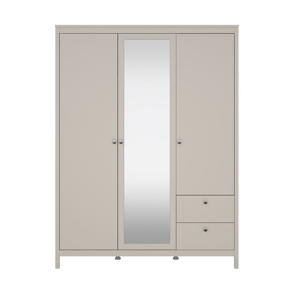Сиво-бежов гардероб с огледало 150x199x58 cm Madrid – Tvilum-image-2