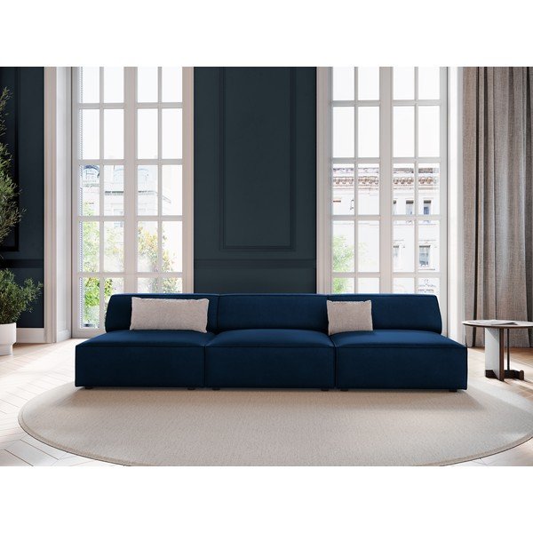 Тъмносин кадифен диван 240 cm Jodie – Micadoni Home-image-1