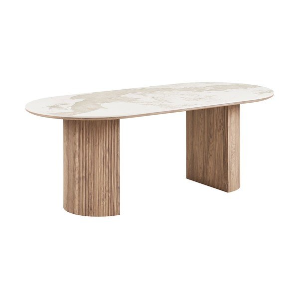 Трапезна маса с плот от имитация на мрамор 100x210 cm Athens – House Nordic-image-2