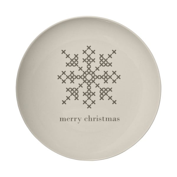 Бяла керамична чиния Коледа, ⌀ 25 cm Cross - Bloomingville