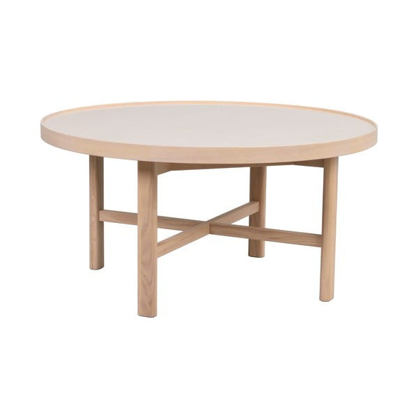 Кръгла масичка за кафе с керамичен плот естествена 90x90 cm Marsden – Rowico-image-2