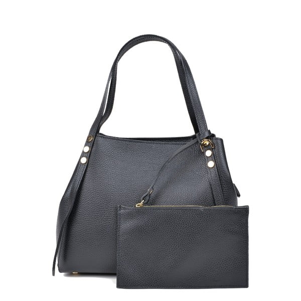 Комплект от черна кожена чанта и малка чанта Renata Corsi Natalia - Renata Corsi