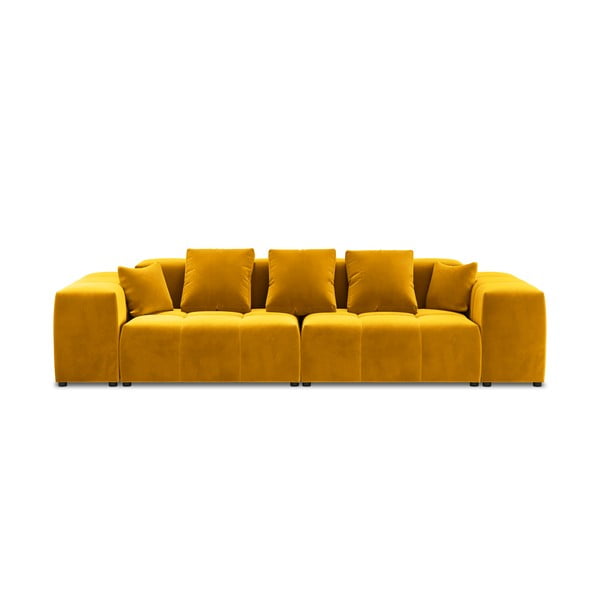 Жълт кадифен диван 320 cm Rome Velvet - Cosmopolitan Design