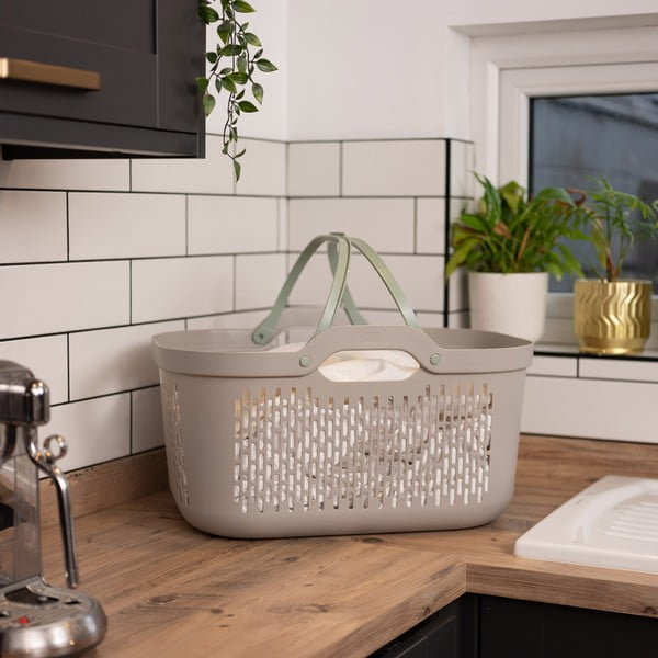 Светлокафяв пластмасов кош за пране 45 l – Addis-image-2