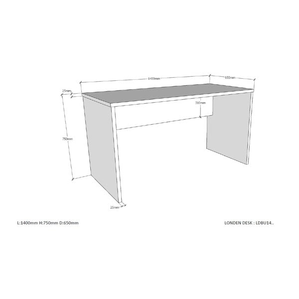 Детско бюро 140x65 cm London - Vipack-image-3