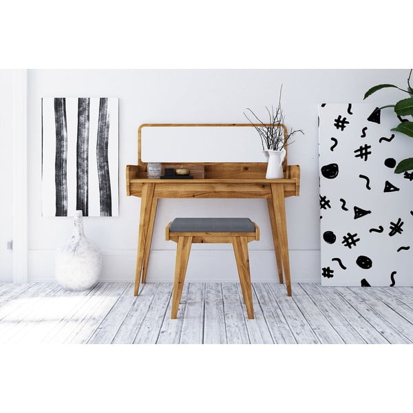 Дъбова тоалетка с огледало 110x45 cm Retro - The Beds-image-4