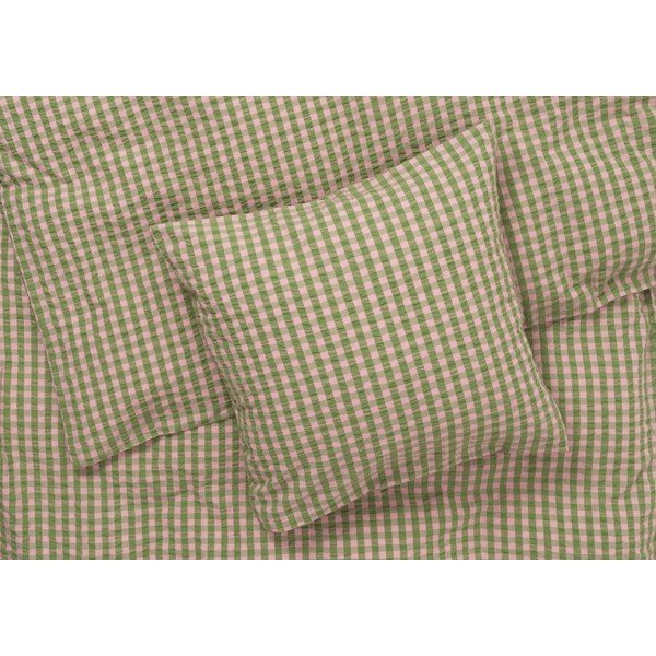 Зелено и розово крепирано спално бельо за единично легло 140x200 cm Bæk&Bølge - JUNA-image-2