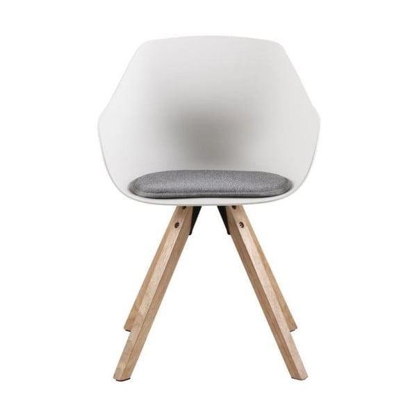 Бели/сиви тапицирани трапезни столове в комплект с подлакътници 2 бр. Tina – Actona-image-2