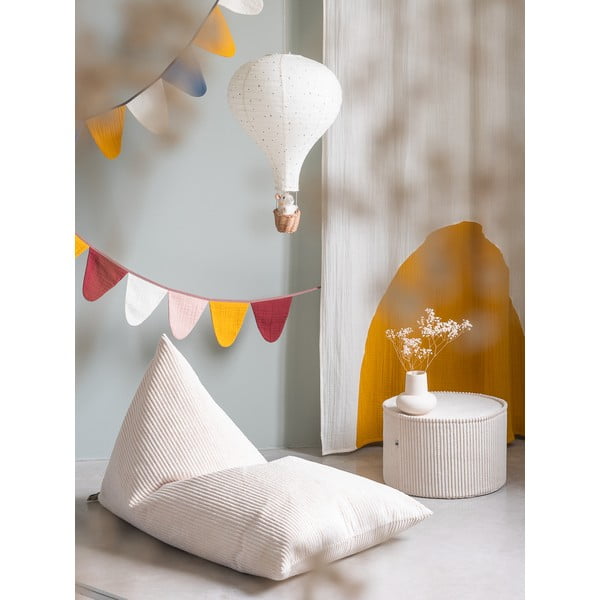 Кремав детски пуф от рипсено кадифе Big Lounger – Wigiwama-image-3