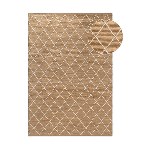 Ръчно изработен ютен килим в естествен цвят 80x150 cm Kunu – Hanse Home