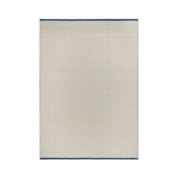 Син/бежов ръчно изработен вълнен килим 170x240 cm Lenu – noo.ma