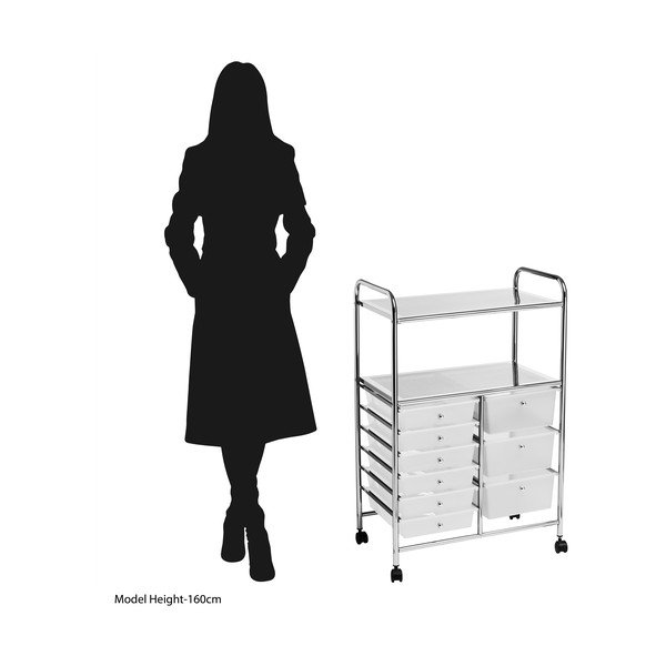 Пластмасов подвижен рафт в бяло и сребристо 64x97 cm - Premier Housewares-image-3