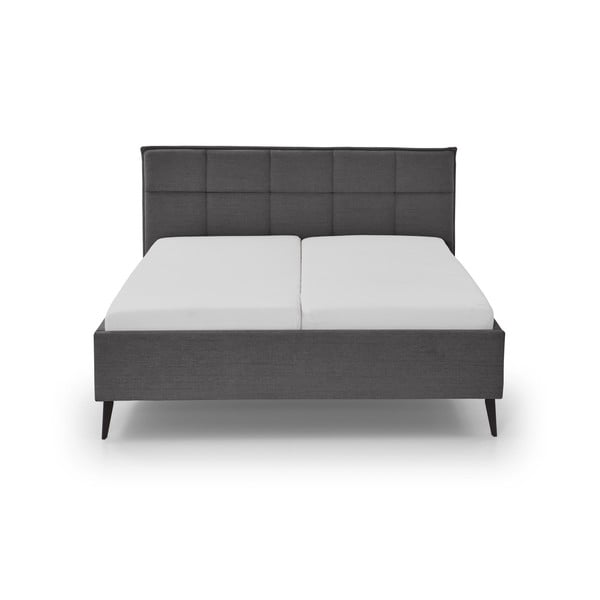Антрацитно двойно легло 180x200 cm тапицирано без ламелно дъно Paulo – Meise Möbel-image-3