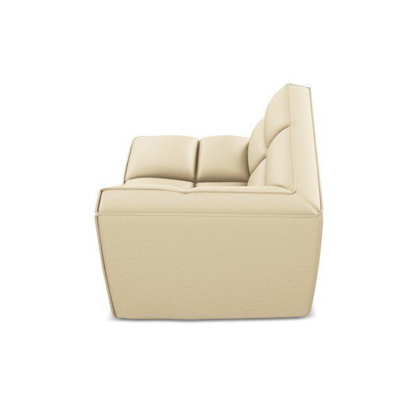 Кремав модул за диван от изкуствена кожа Kalai – Makamii-image-3