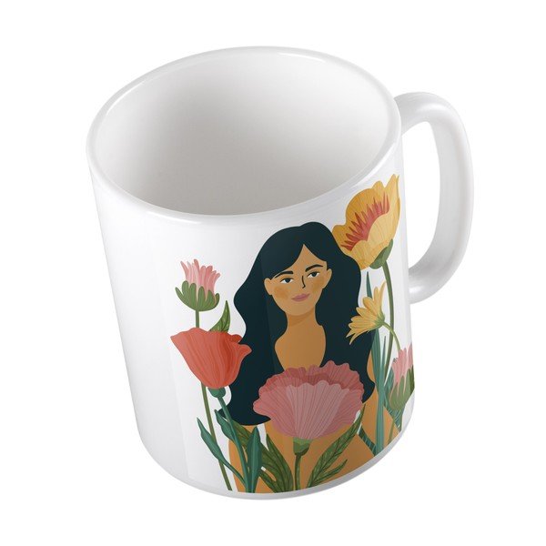 Бяла керамична чаша , 330 ml Flower Or Woman - Butter Kings-image-3
