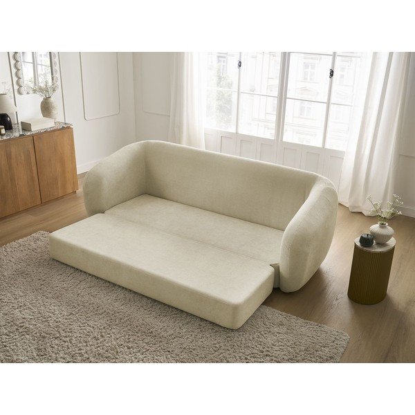 Кафяво-сив шенилов сгъваем диван 228 cm Neyo – Bobochic Paris-image-1