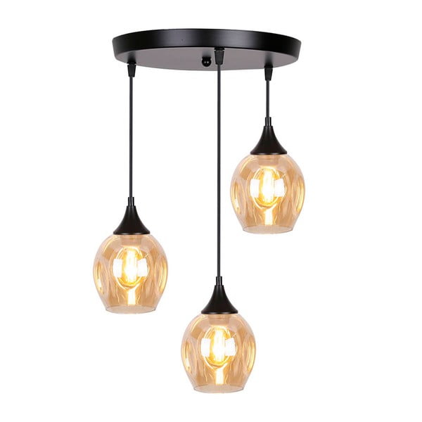 Черно висящо осветително тяло със стъклен абажур Aspa - Candellux Lighting-image-2