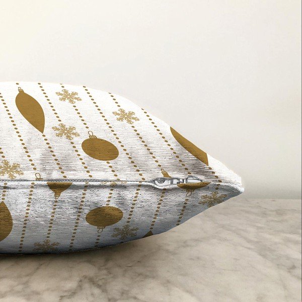 Коледна калъфка за възглавница от шенил Коледни орнаменти, 55 x 55 cm - Minimalist Cushion Covers-image-1