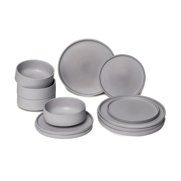 Керамичен сив комплект от 12 части Bonami selection Malia - Bonami Selection