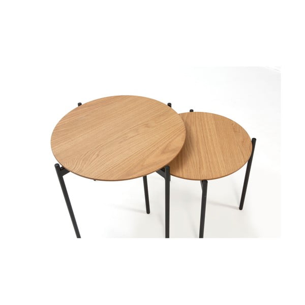 Комплект от 2 масички за съхранение с дървен декор Piera - Marckeric-image-3