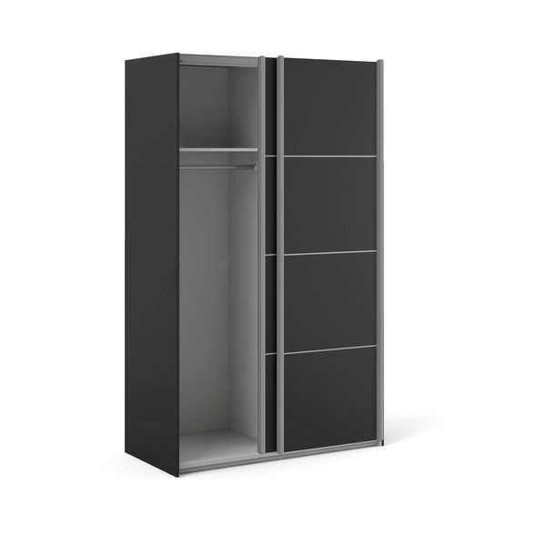 Черен гардероб с плъзгащи се врати 122x202 cm Verona - Tvilum-image-2