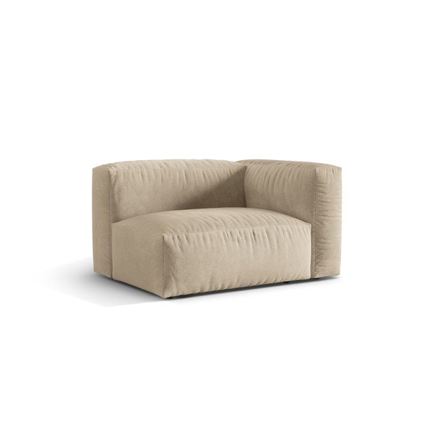 Бежов кадифен модул за диван (десен ъгъл) Martina – Micadoni -image-1