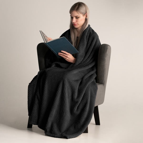 Черно одеяло от микрофибър , 150 x 200 cm Henry - DecoKing-image-1