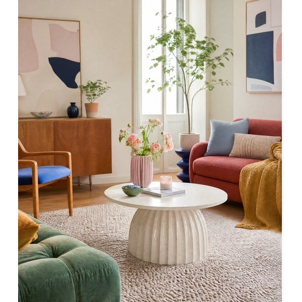 Метална кръгла странична масичка ø 70 cm Veglia – Light & Living-image-3